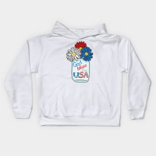 God Bless the USA (Large Print) Kids Hoodie